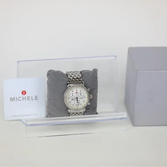 Michele Signature CSX-36 Diamond & Pearl White Dial Ladies Watch - Picture 4 of 8